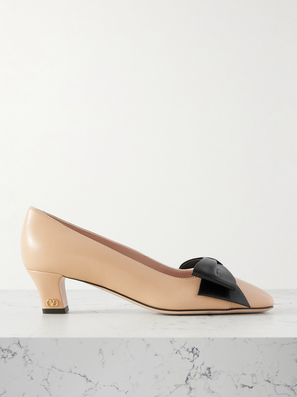 Valentino Bowow 45 Bow-embellished Leather Pumps In Multi