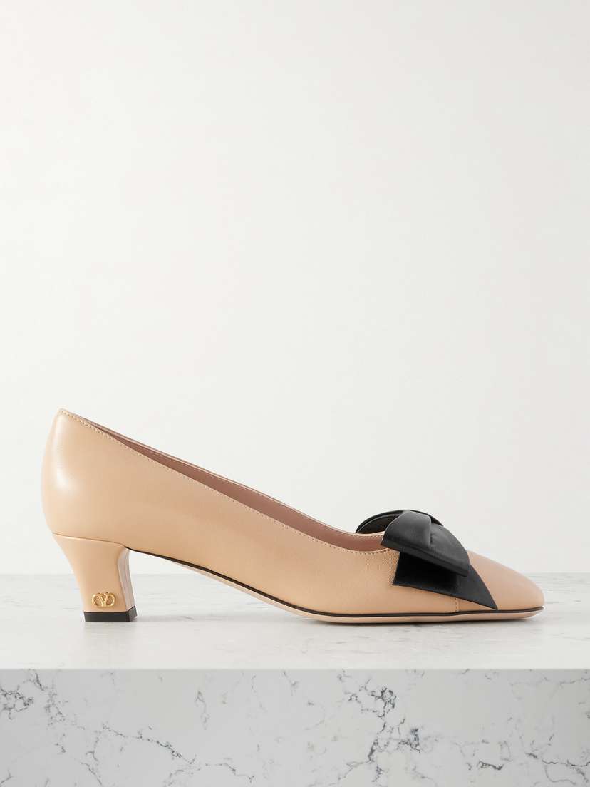 Valentino Garavani Bowow 45 Bow-embellished Leather Pumps