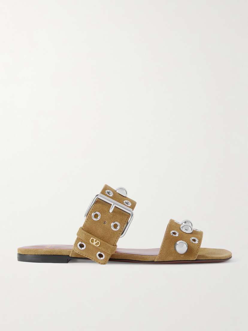 Valentino Garavani — Nellcôte embellished suede slides