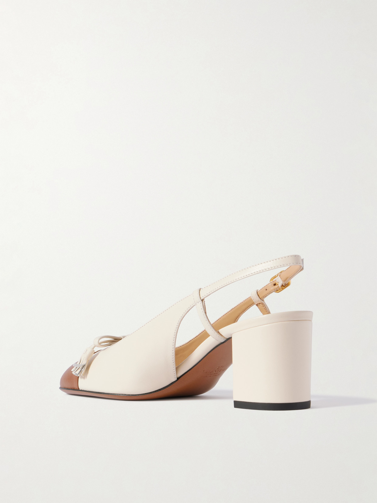 Valentino Valet Du Roi Block Heel Slingback Sandals In Nude