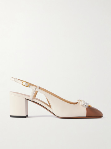 Valentino Garavani VLogo 65 tasseled leather slingback pumps
