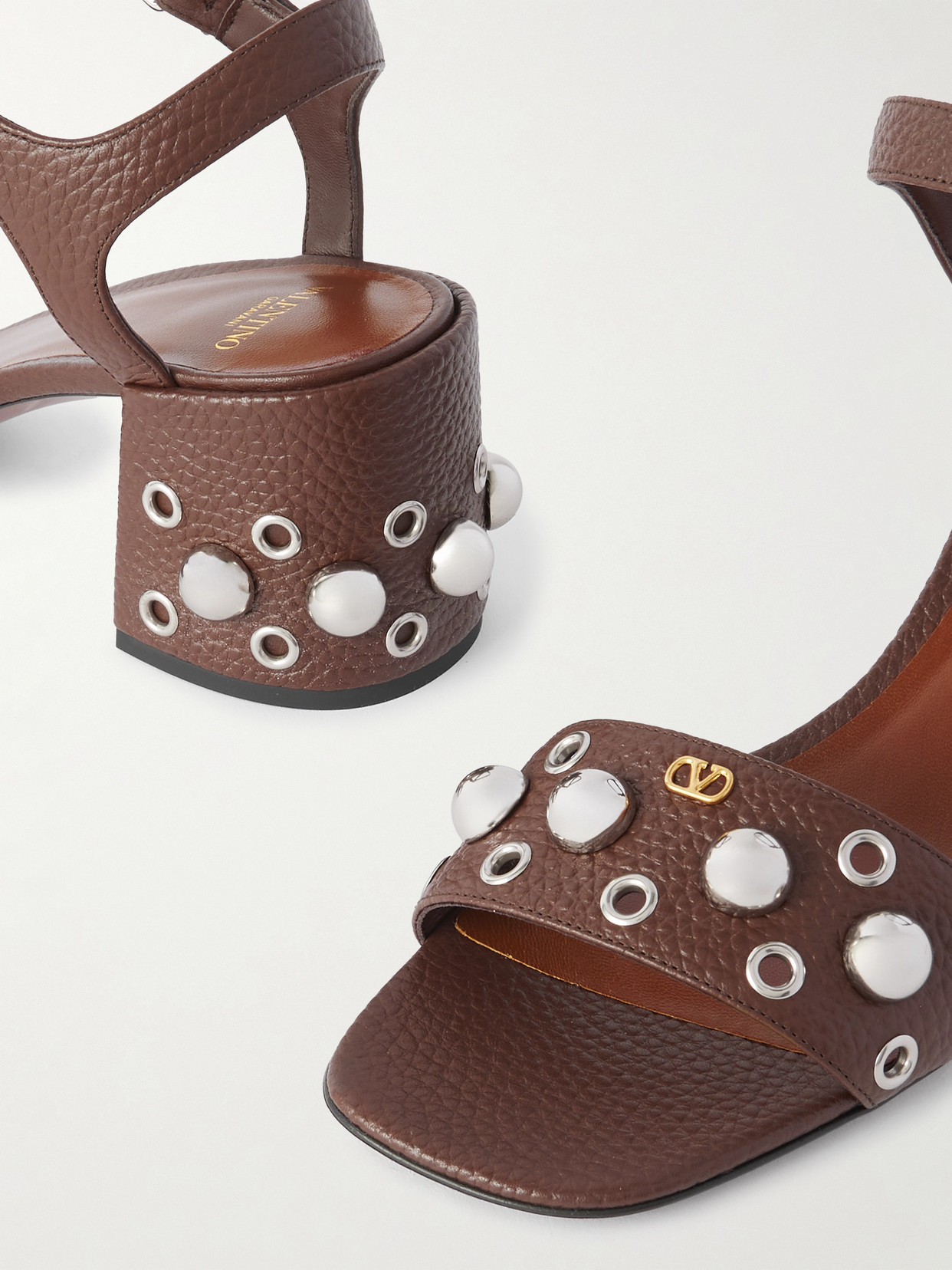 Valentino Nellcôte 60 Embellished Textured-leather Sandals
