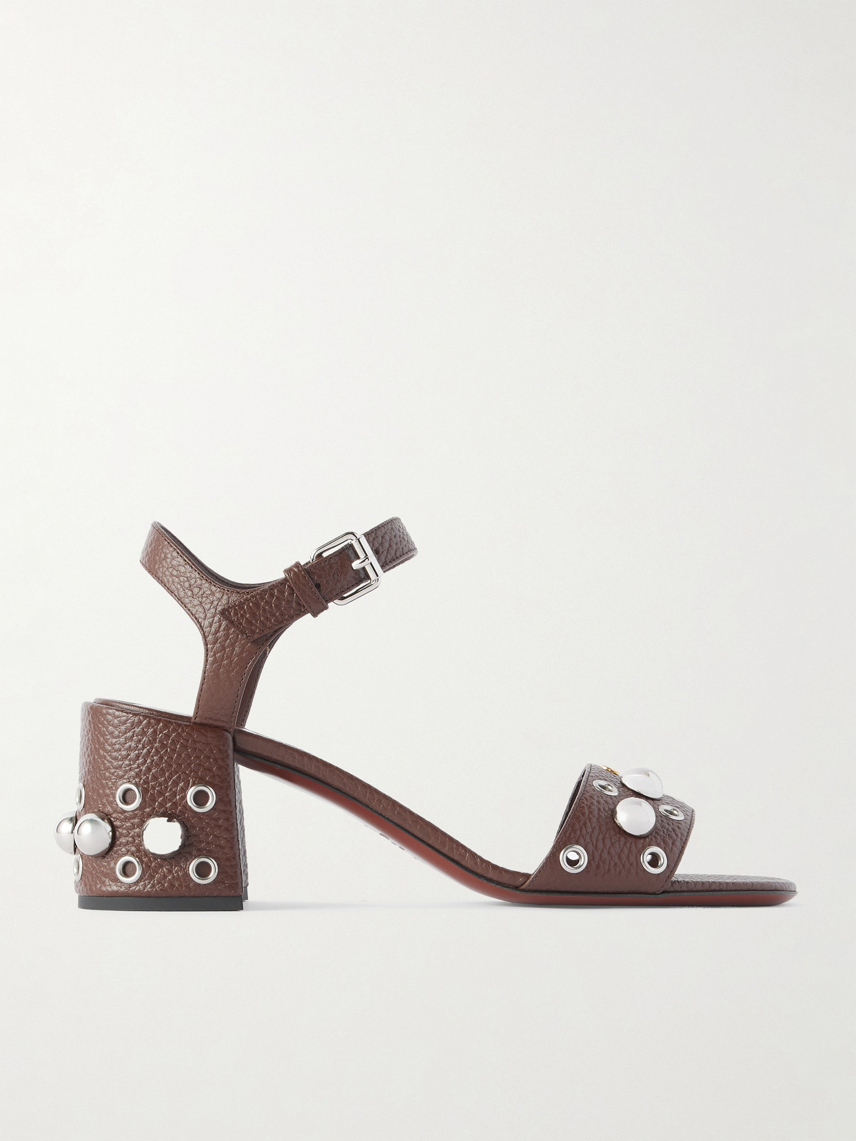 Valentino Garavani Nellcôte 60 Embellished Textured-leather Sandals In Brown