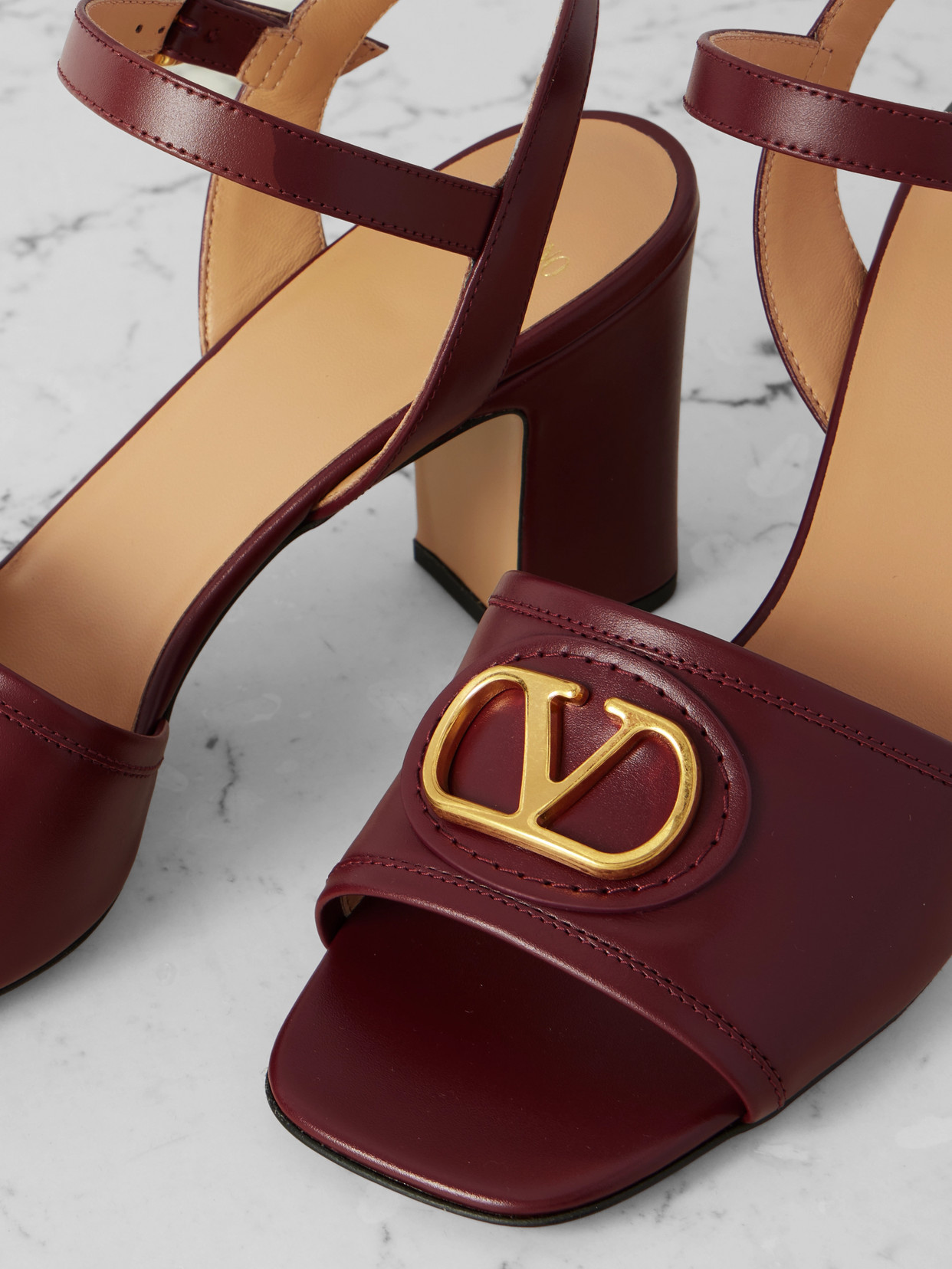 Valentino Vlogo Heeled Sandals In Red