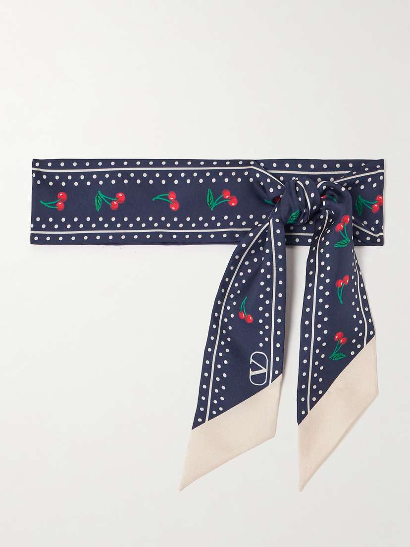 Valentino Garavani Cherryfic Printed Silk-twill Scarf