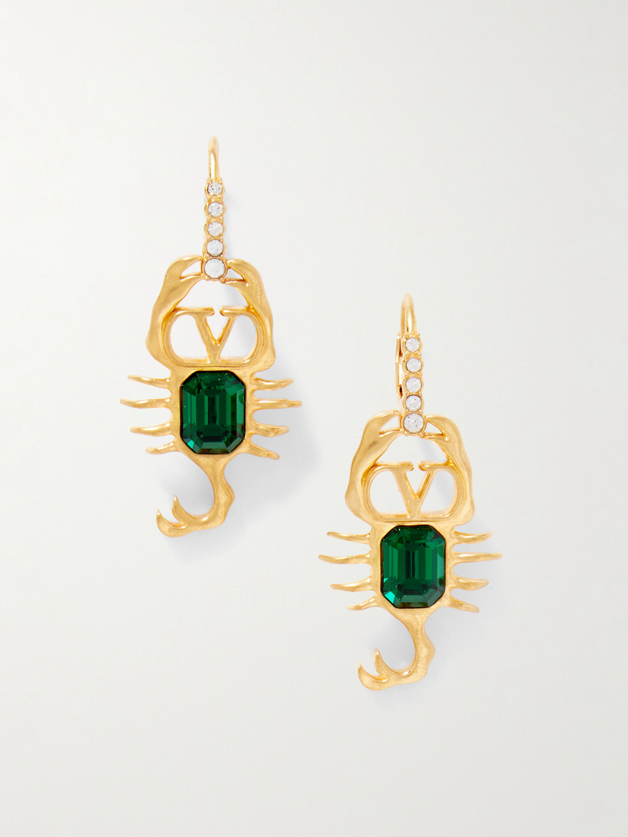 Valentino Garavani Gold-tone And Crystal Earrings