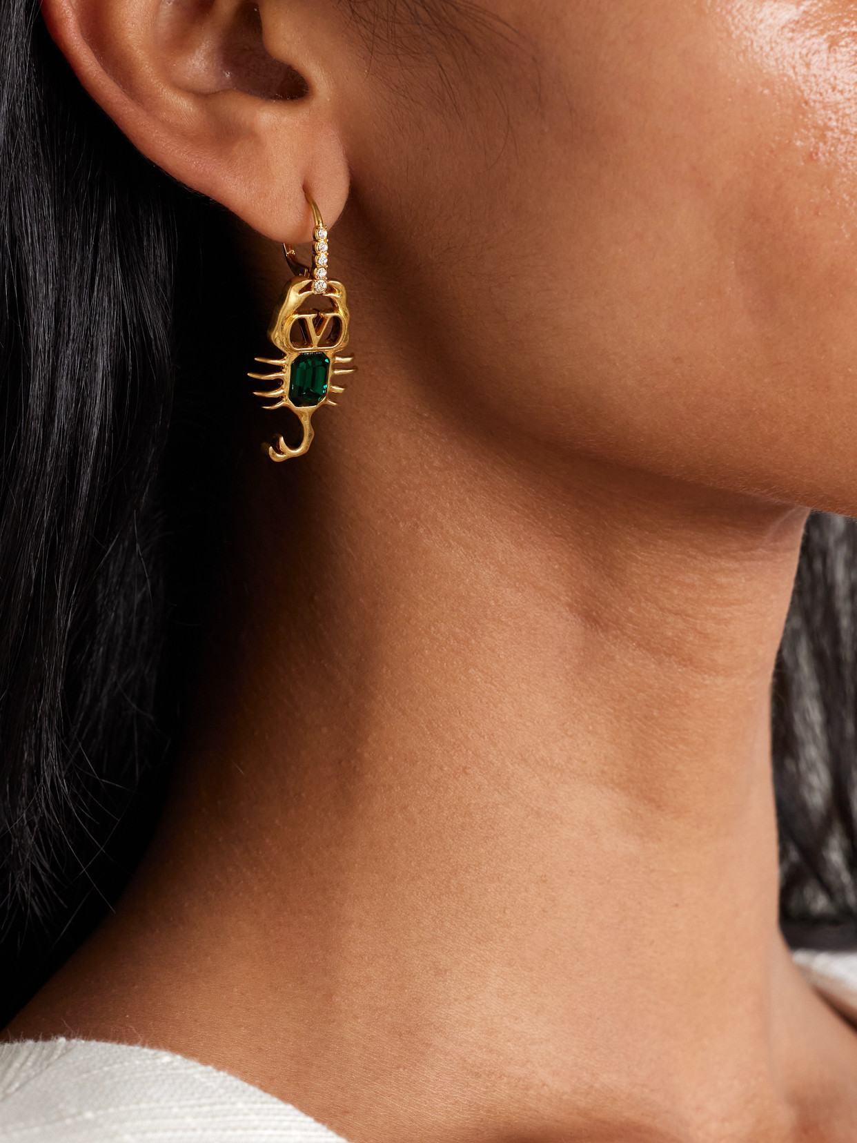 Valentino Gold-tone And Crystal Earrings In Gold