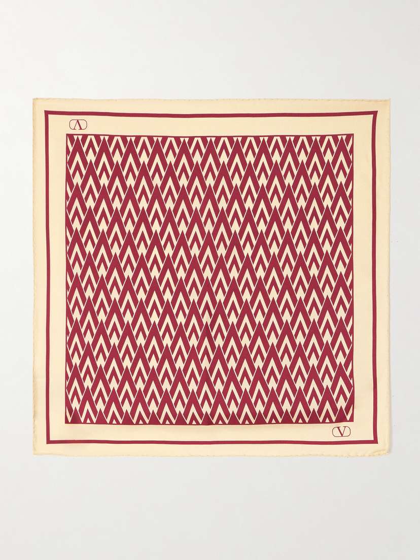 Valentino Garavani Toute La V Printed Silk-twill Scarf