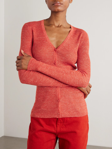 Gabriela Hearst Aiste ribbed cashmere, silk and hemp-blend cardigan