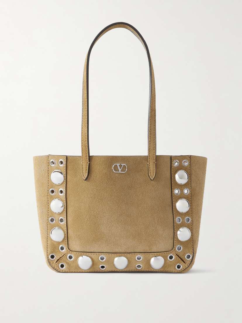 Valentino Garavani Nellcôte Mini Embellished Suede Tote