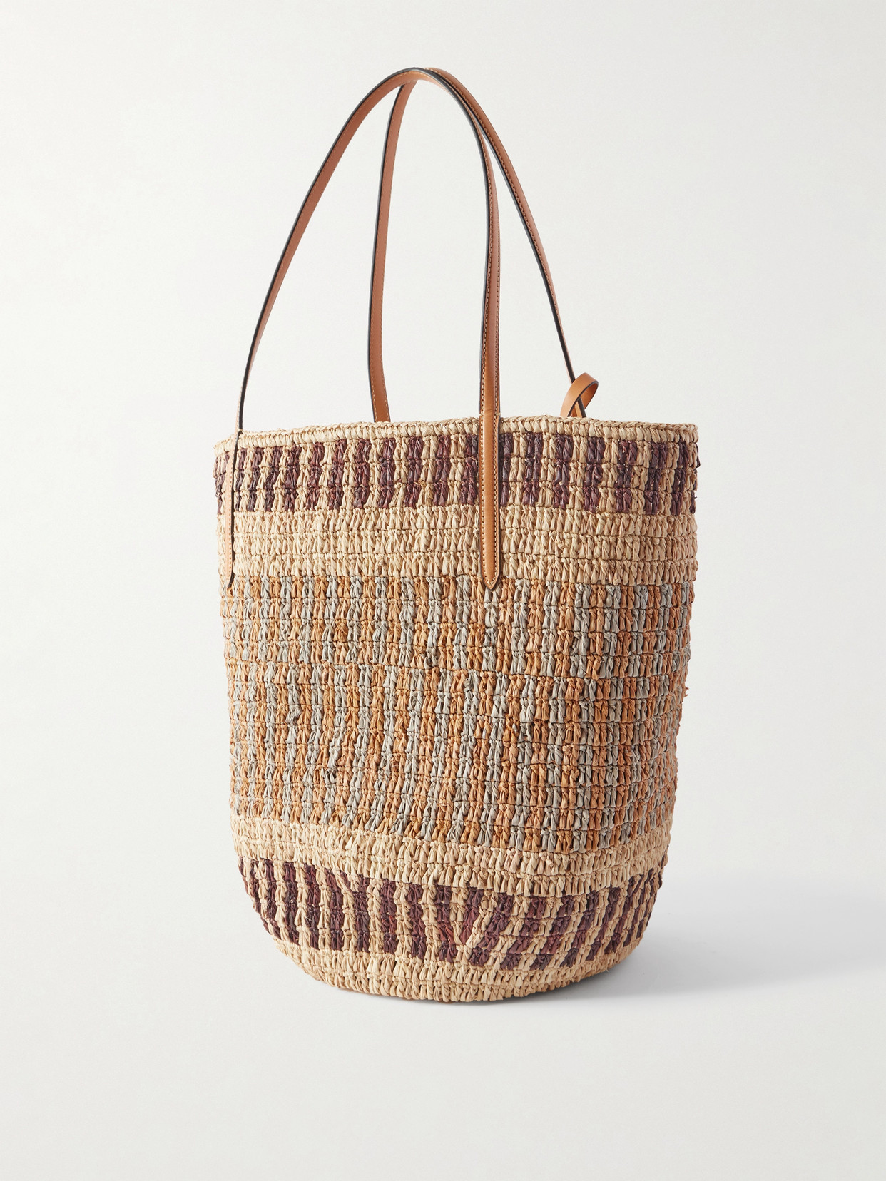 Valentino Vlogo Signature Crochet Straw Tote Bag