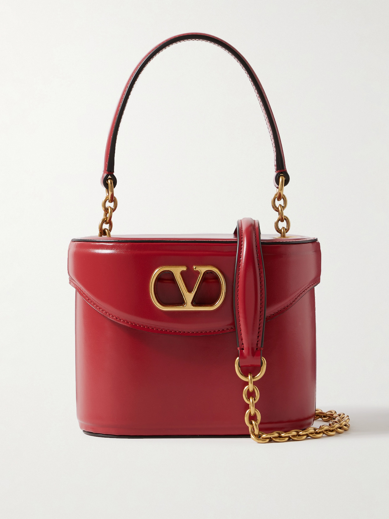 Valentino Garavani Vain Leather Shoulder Bag In Red