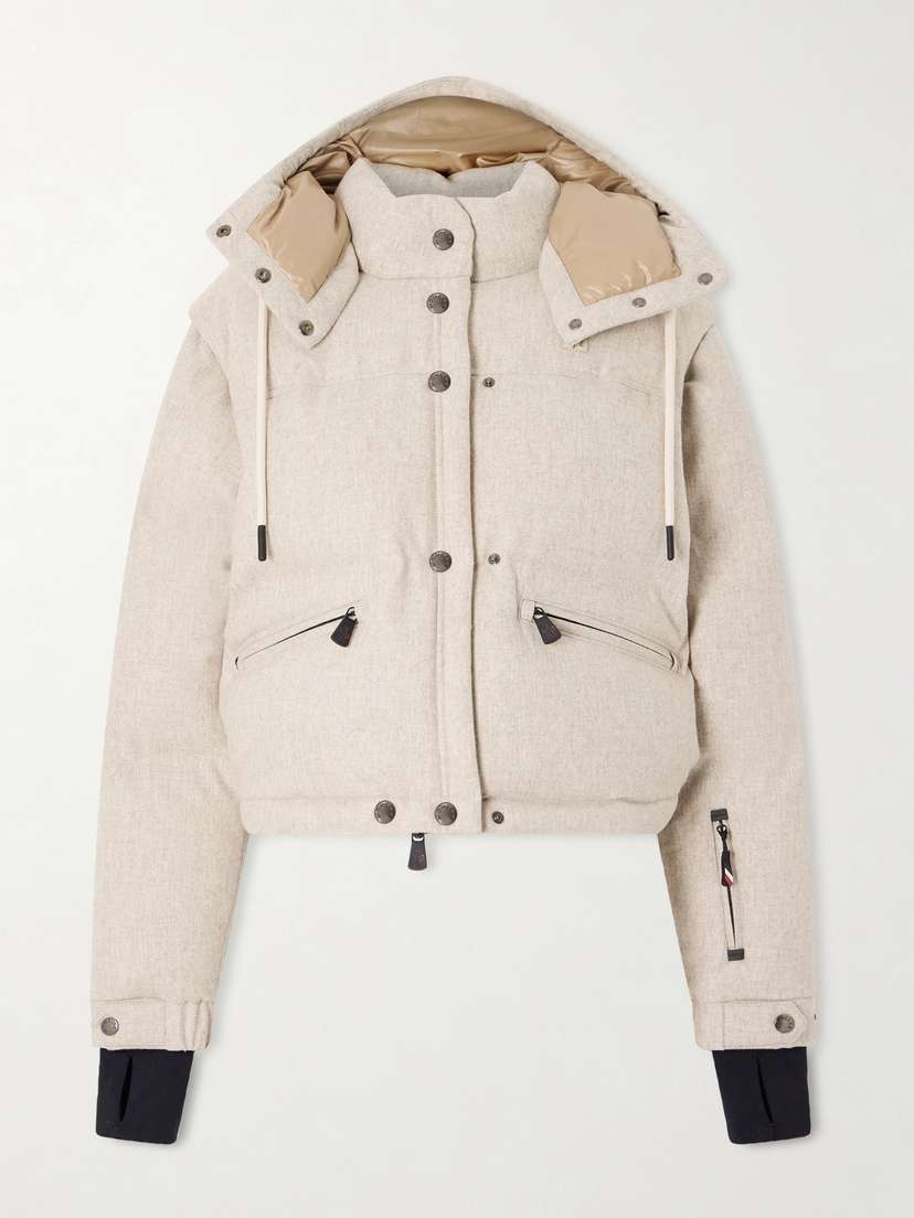 Moncler Grenoble Yintab Convertible Hooded Padded Wool-flannel Down Ski Jacket