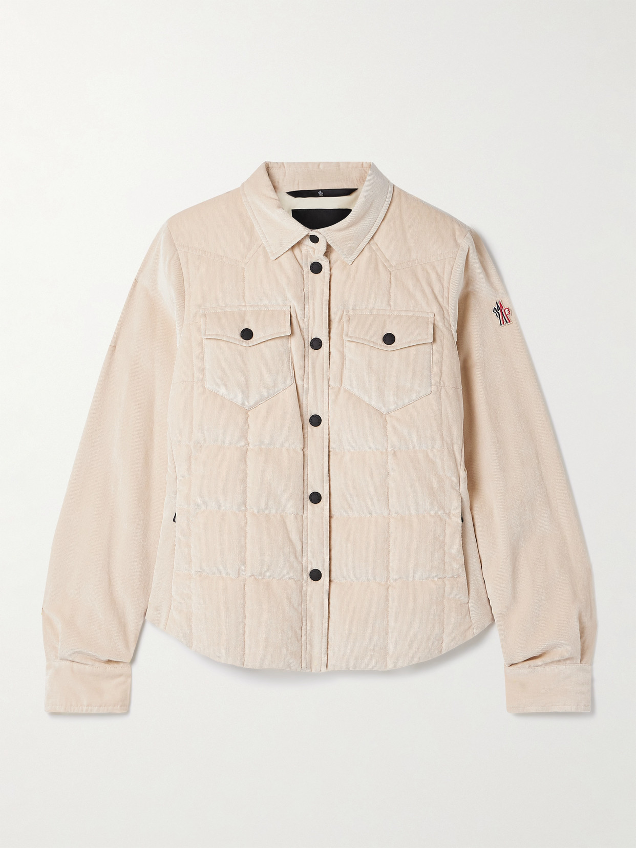Moncler Nangy Quilted Cotton And Modal-blend Corduroy Down Jacket In Neutral
