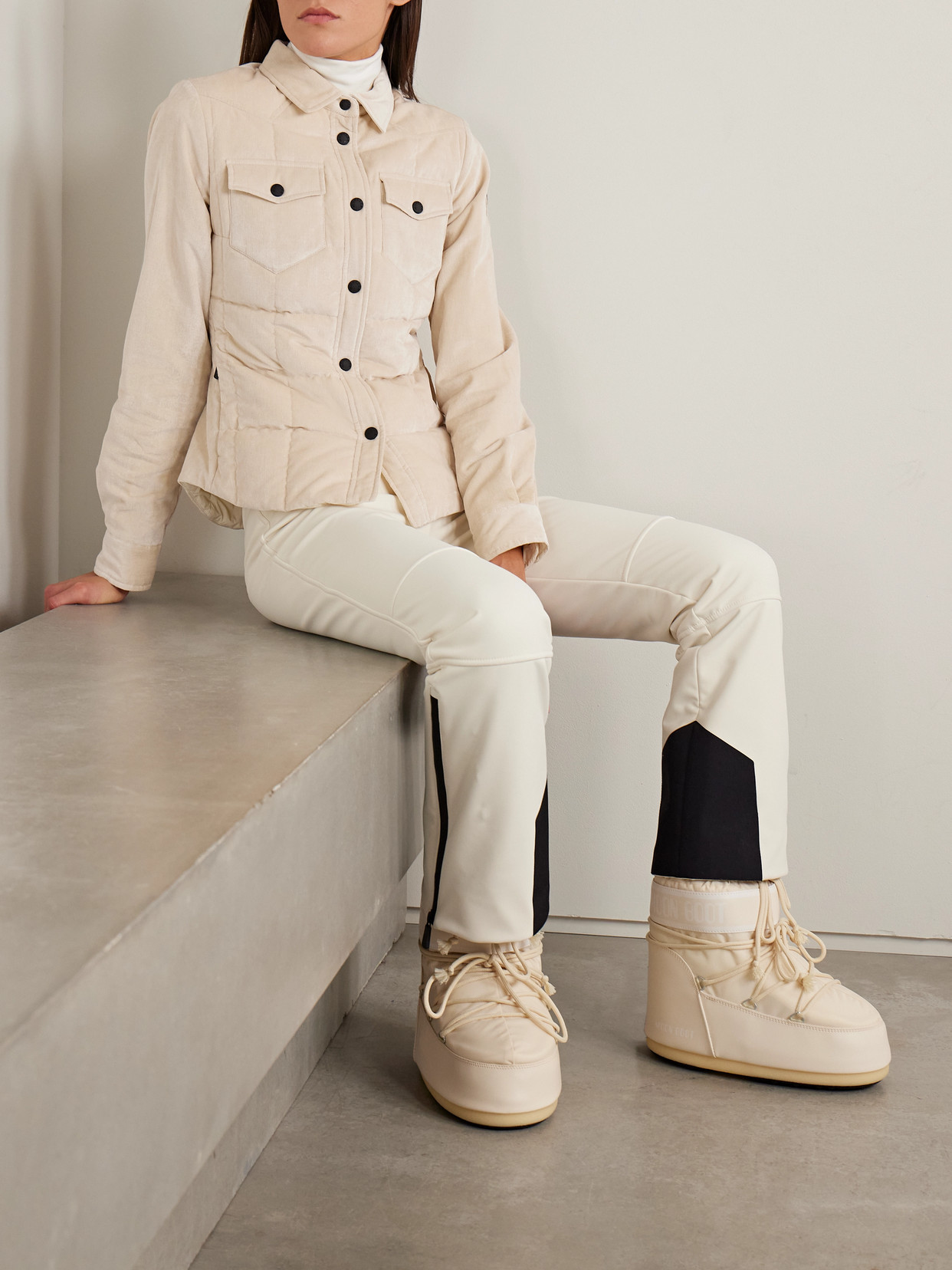 Moncler Nangy Quilted Cotton And Modal-blend Corduroy Down Jacket In Neutral