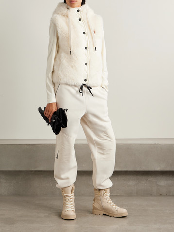 MONCLER GRENOBLE Arve hooded plush and quilted shell vest