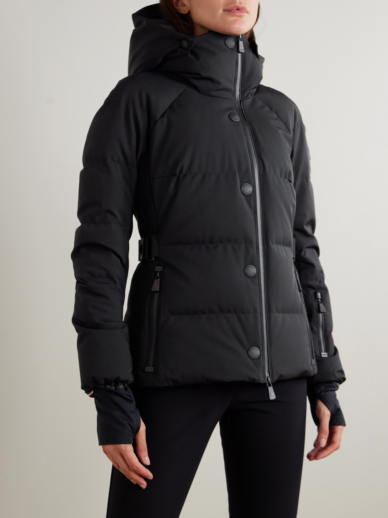 Moncler Guyane Quilted Down Ski Jacket In Black