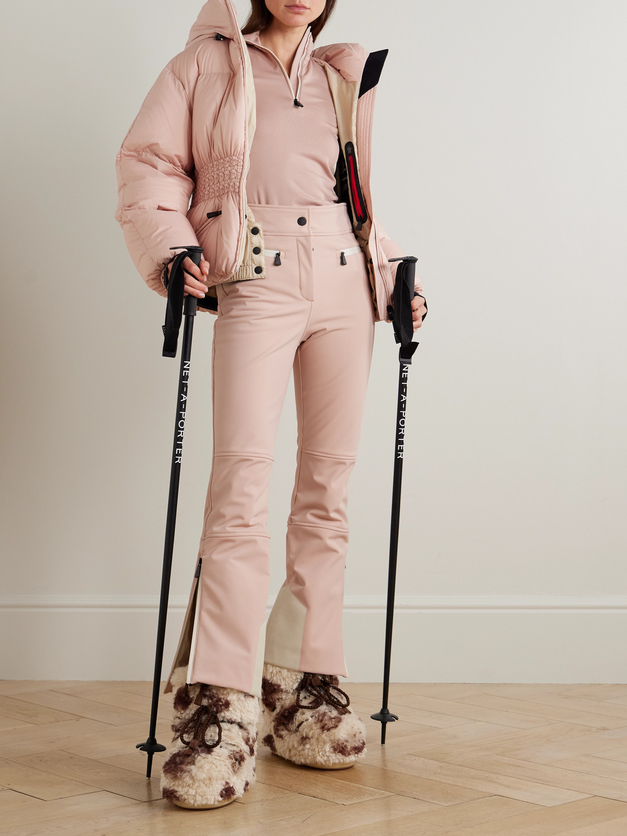 Moncler Wollemi Quilted Down Ski Jacket In Pink