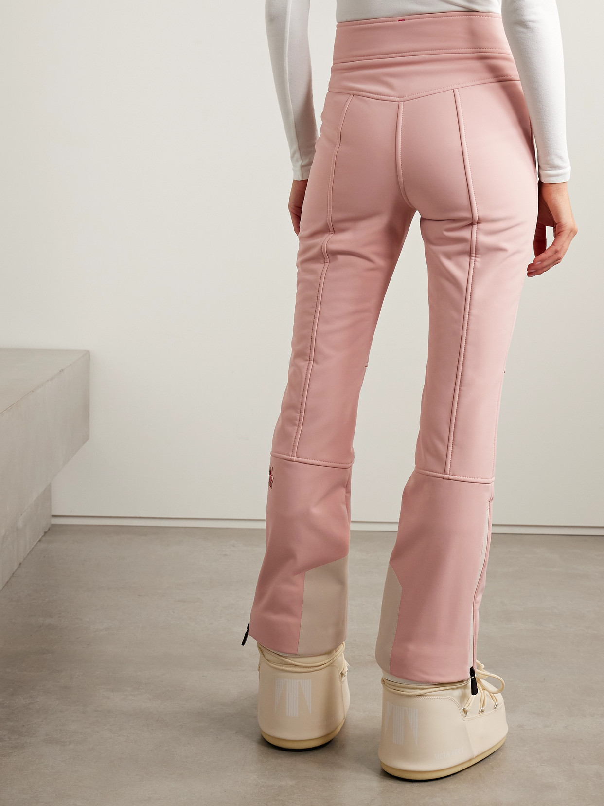 Moncler Paneled Bootcut Ski Pants In Pink