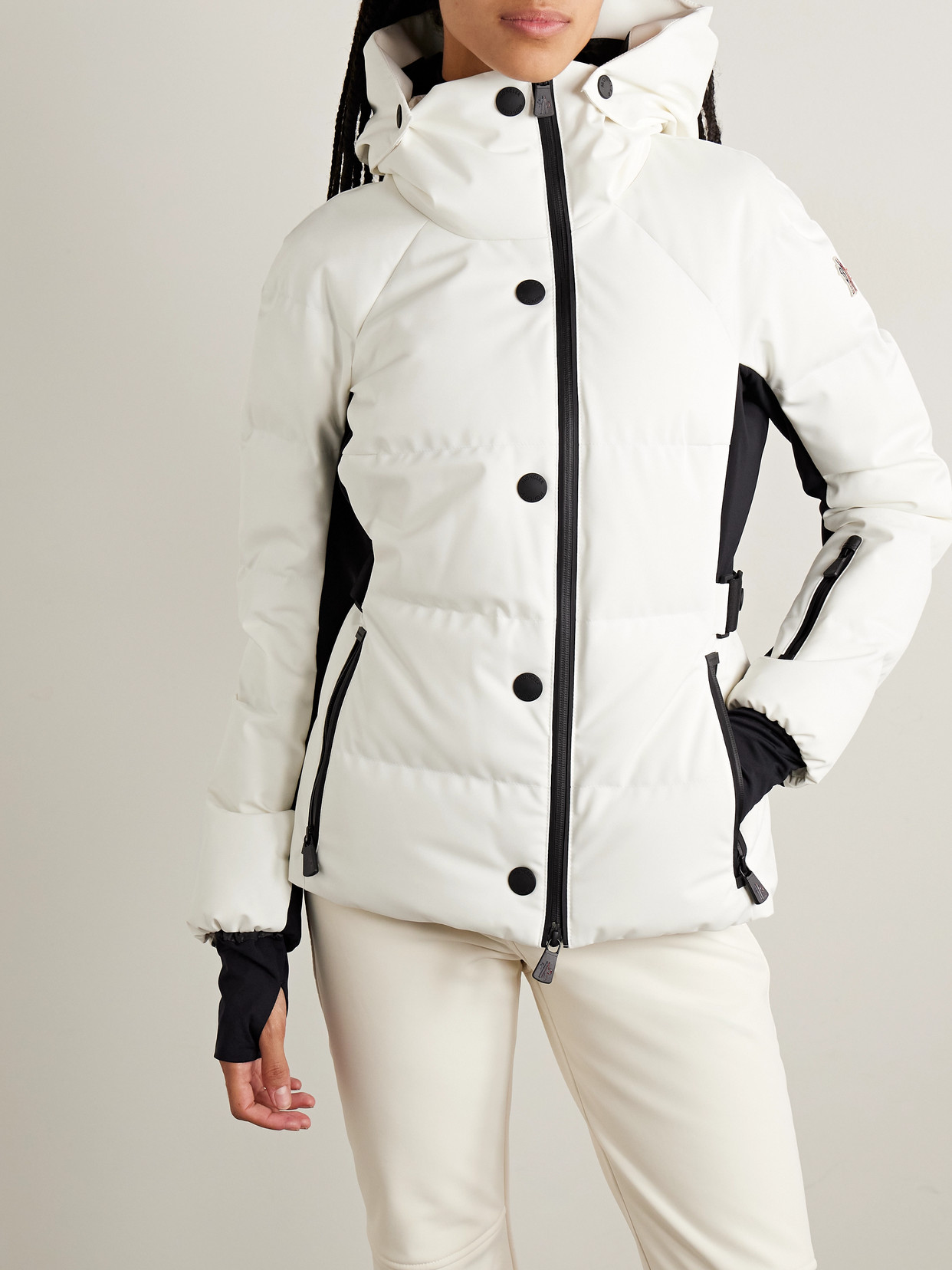 Moncler Guyane Hooded Quilted Down Ski Jacket In Black
