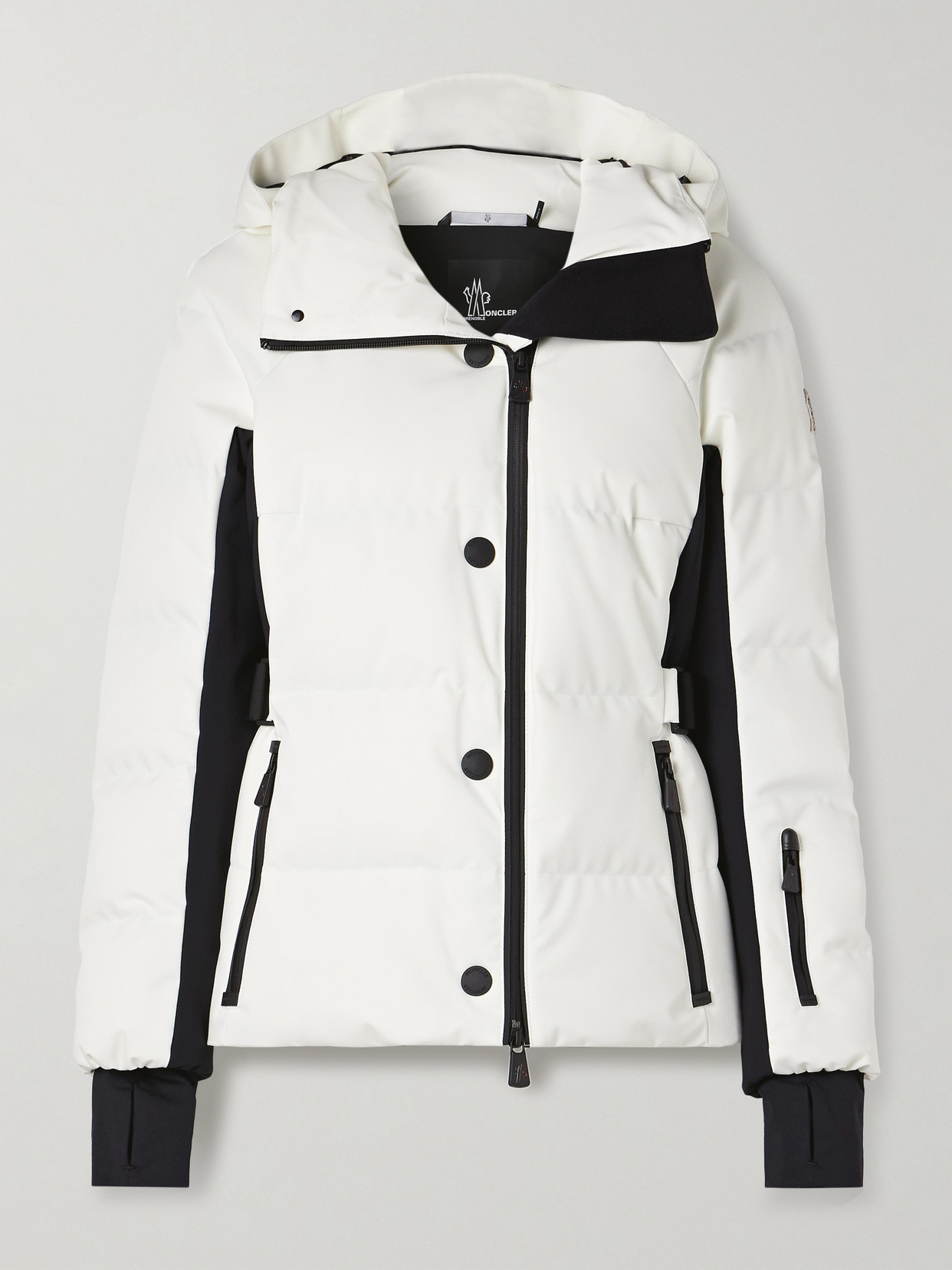 Moncler Guyane Hooded Quilted Down Ski Jacket In White