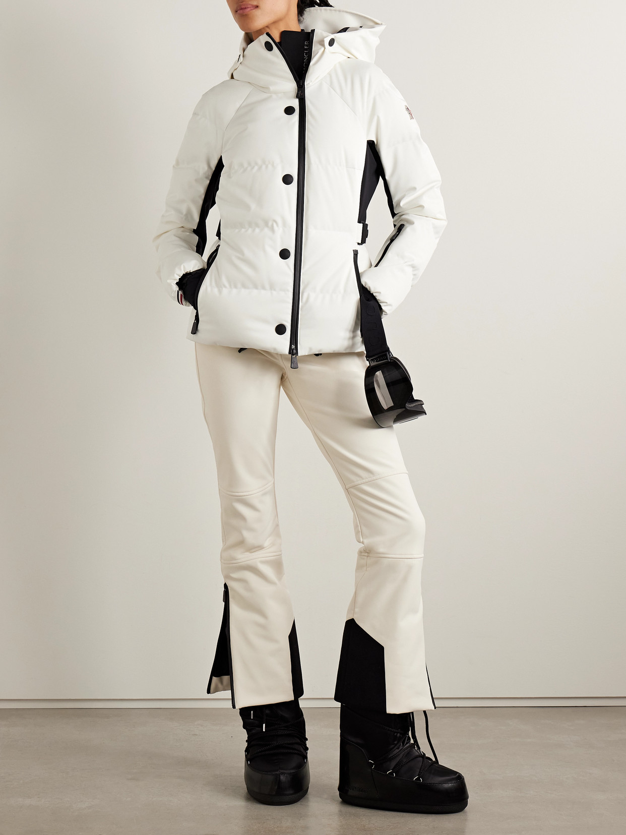 Moncler Guyane Hooded Quilted Down Ski Jacket In Black