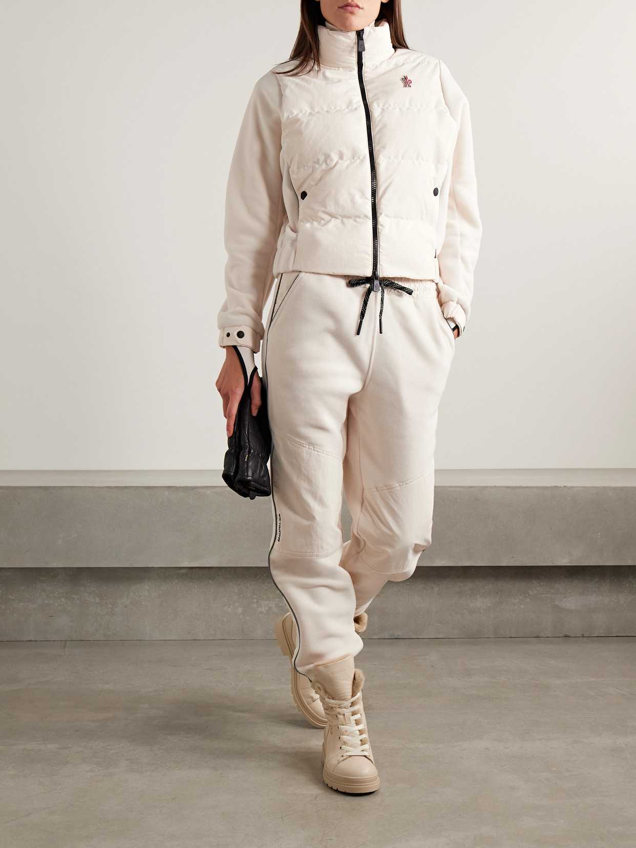 Moncler Jacket With Sleeves In Contrast In White