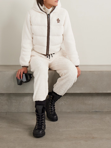 MONCLER GRENOBLE Hooded quilted fleece down jacket