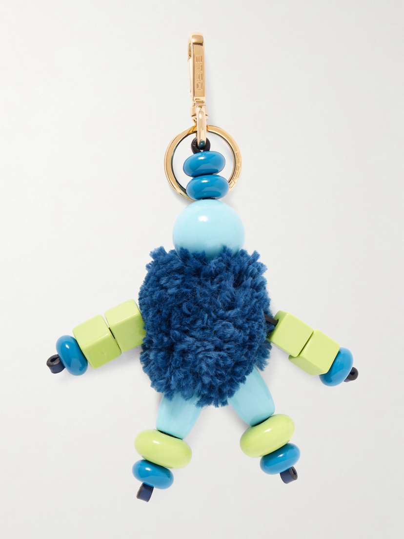Etro Little Man Wool-blend, Gold-tone And Enamel Bag Charm