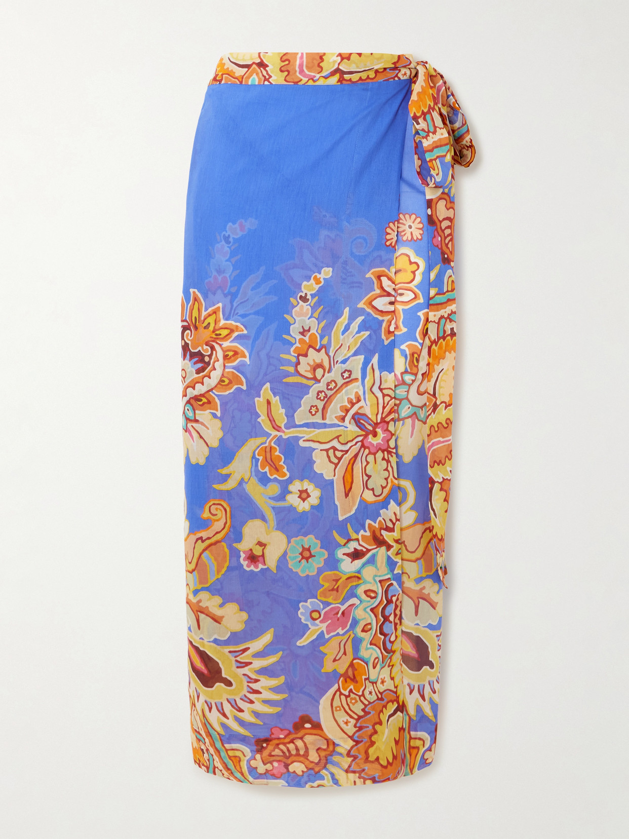 Etro Printed Cotton And Silk-blend Voile Pareo In Multi