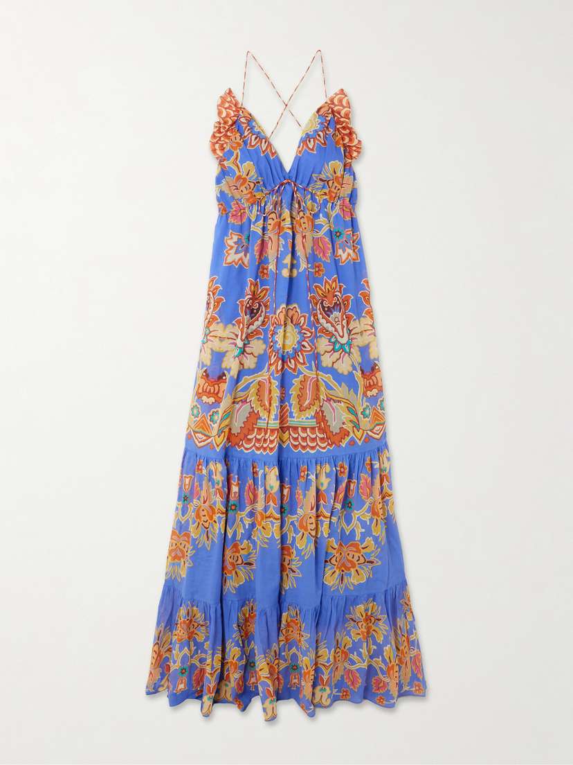 Etro Ruffled Tiered Printed Cotton-voile Maxi Dress