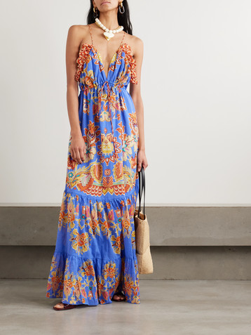Etro Ruffled tiered printed cotton-voile maxi dress