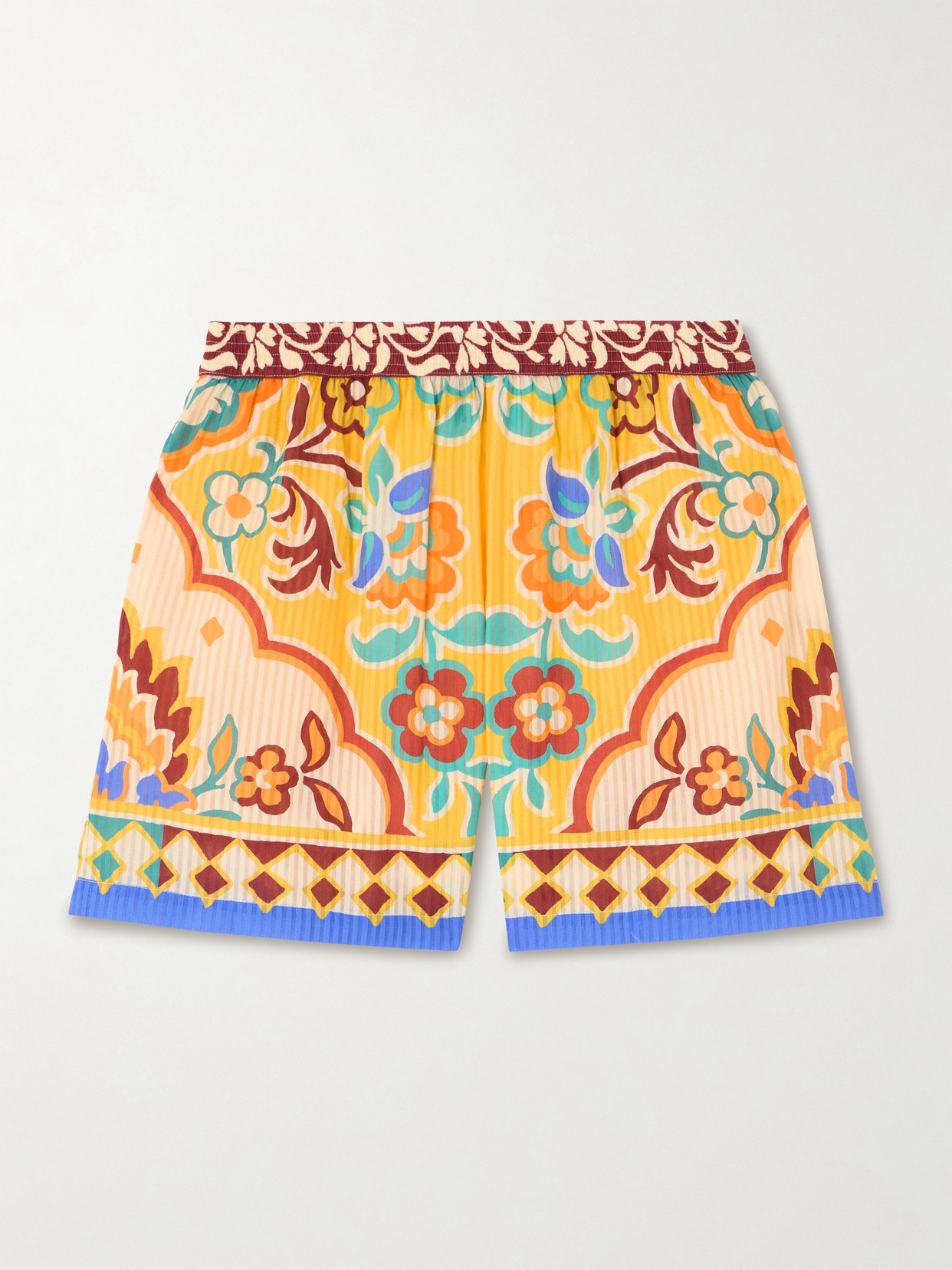Etro Printed Cotton And Silk-blend Shorts