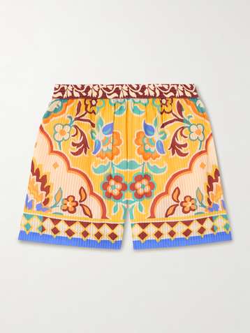 ETRO Printed cotton and silk-blend shorts
