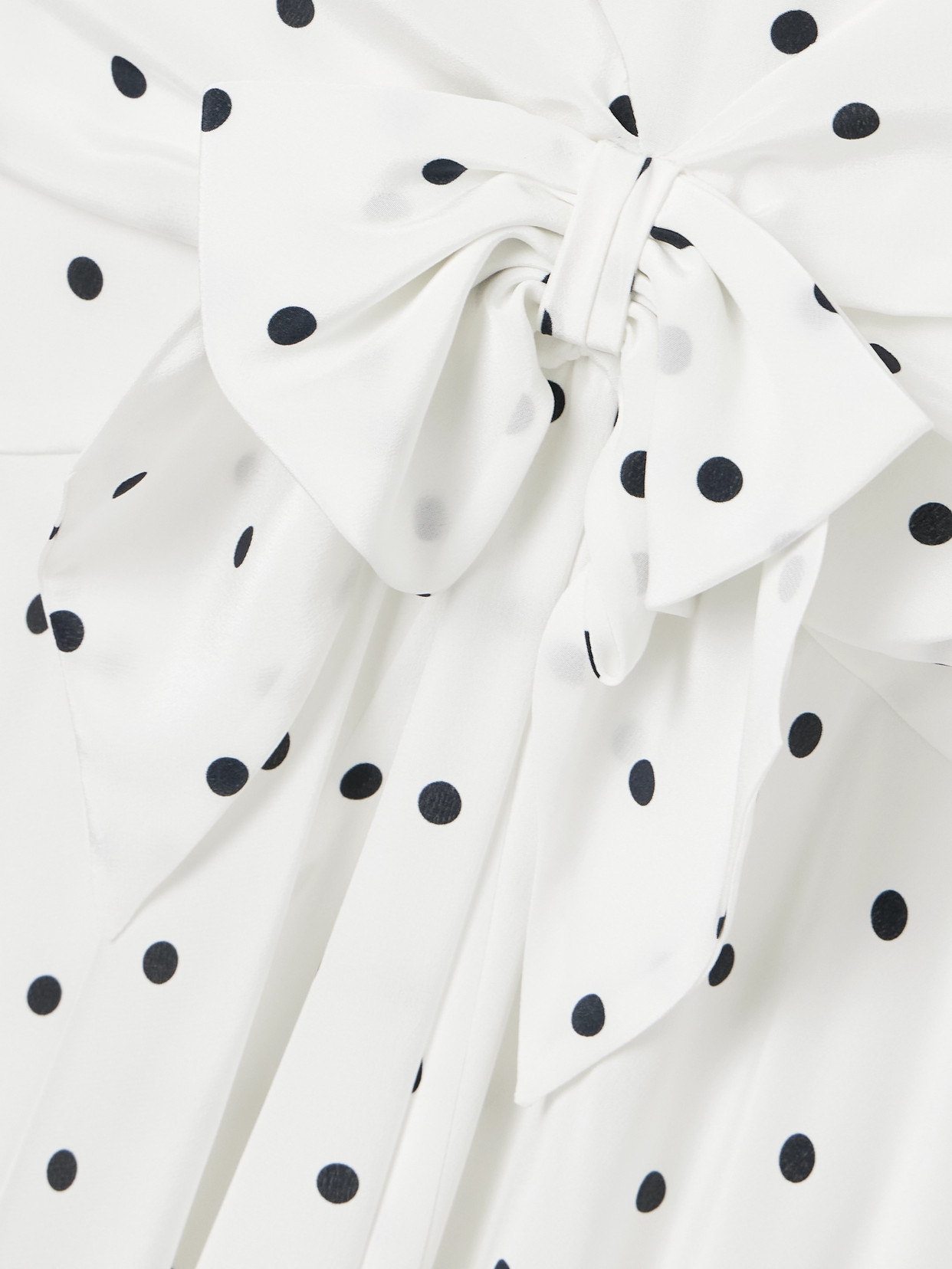 Alessandra Rich Bow-embellished Gathered Polka-dot Silk-georgette Midi Dress In White