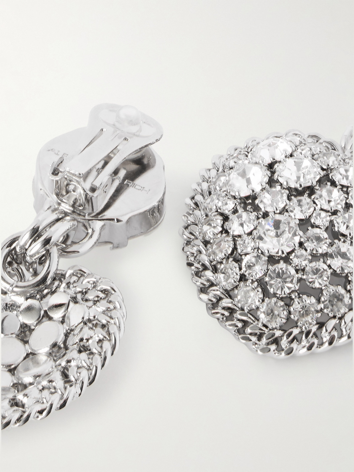 Alessandra Rich Silver-tone Crystal Clip Earrings