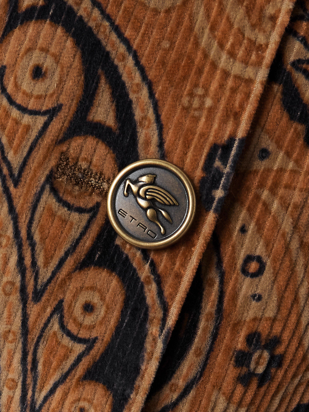 Etro Double-breasted Paisley-print Cotton-blend Corduroy Blazer