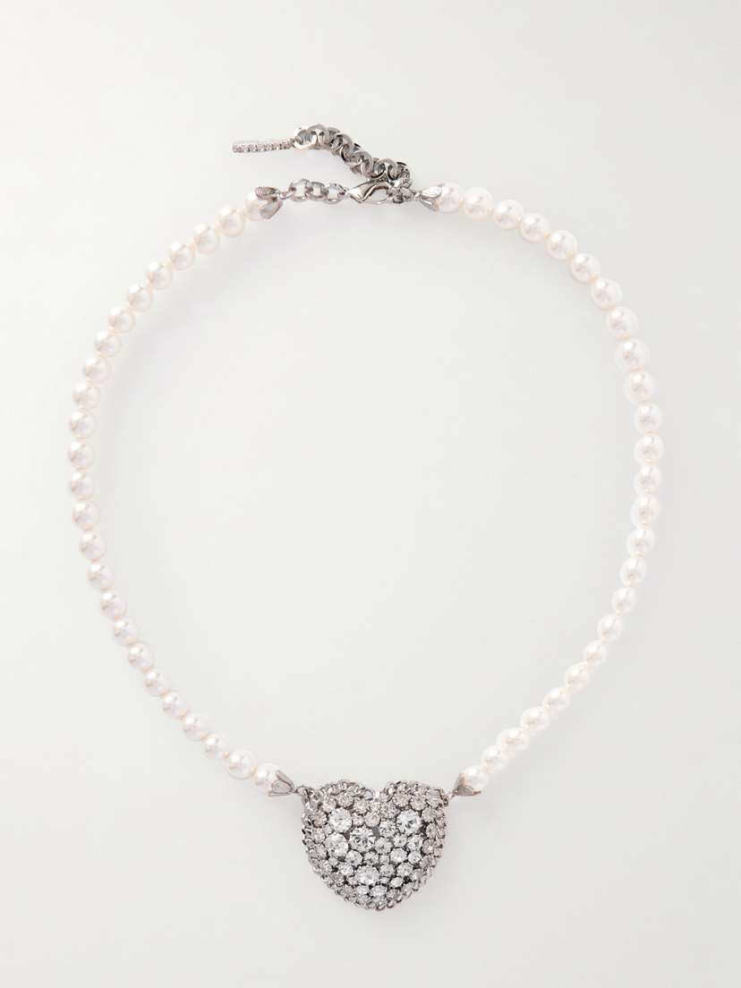 Alessandra Rich tone Crystal And Faux Pearl Necklace