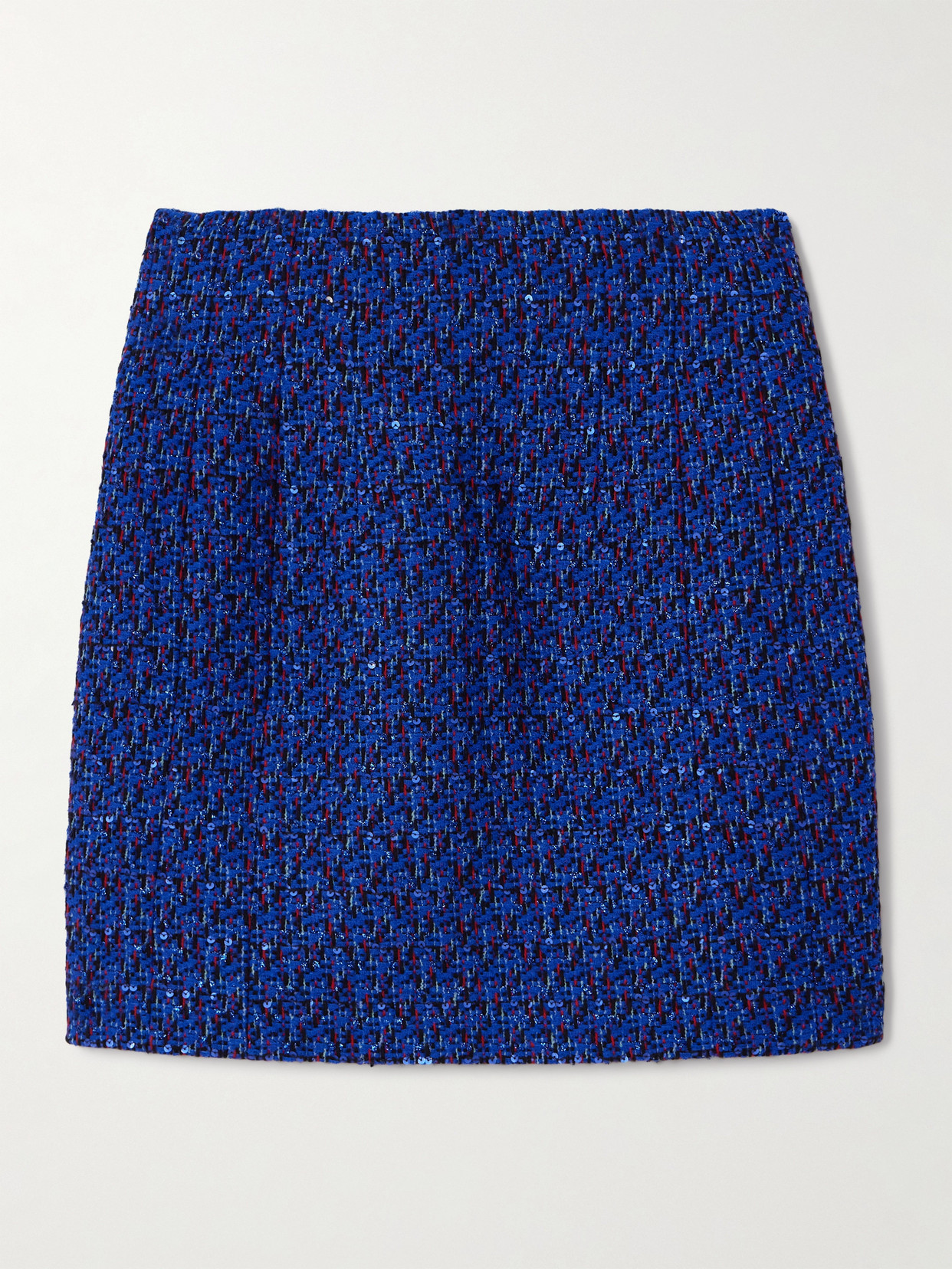 Alessandra Rich Sequined Tweed Mini Skirt In Blue