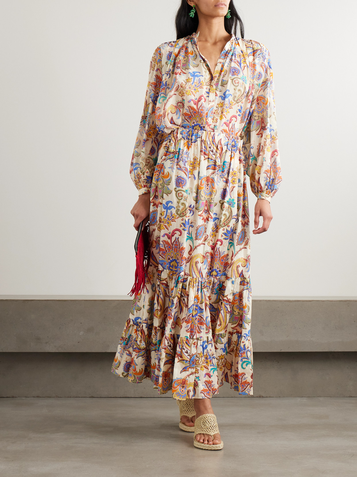 Paisley-Print Cotton-Voile Blouse