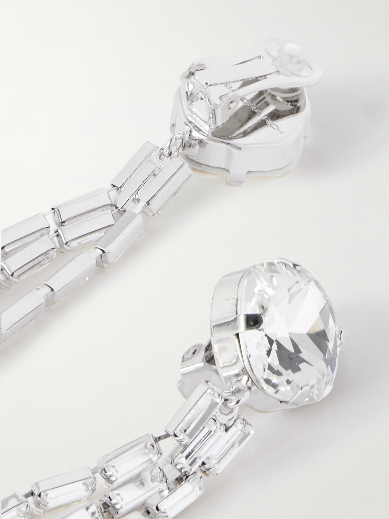 Alessandra Rich Silver-tone Crystal Clip Earrings