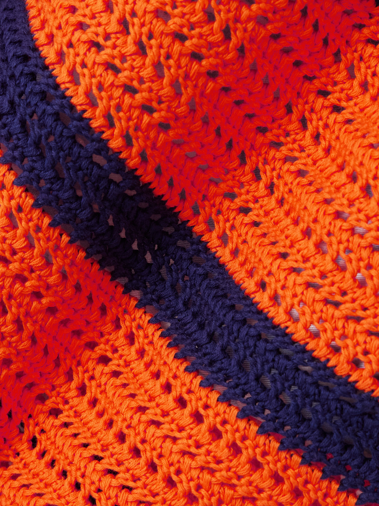 La Doublej Salt 'n' Vinegar Striped Crocheted Cotton Shorts