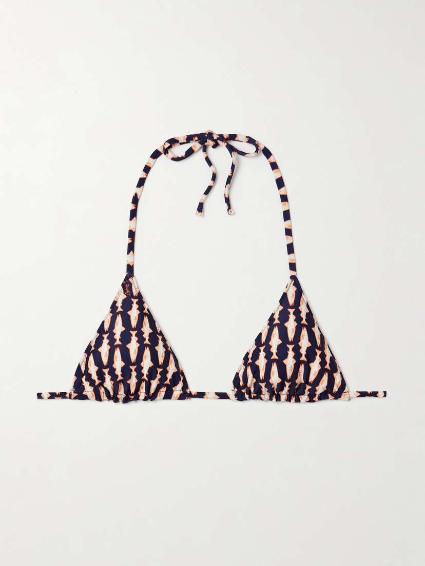 La DoubleJ Printed Triangle Bikini Top