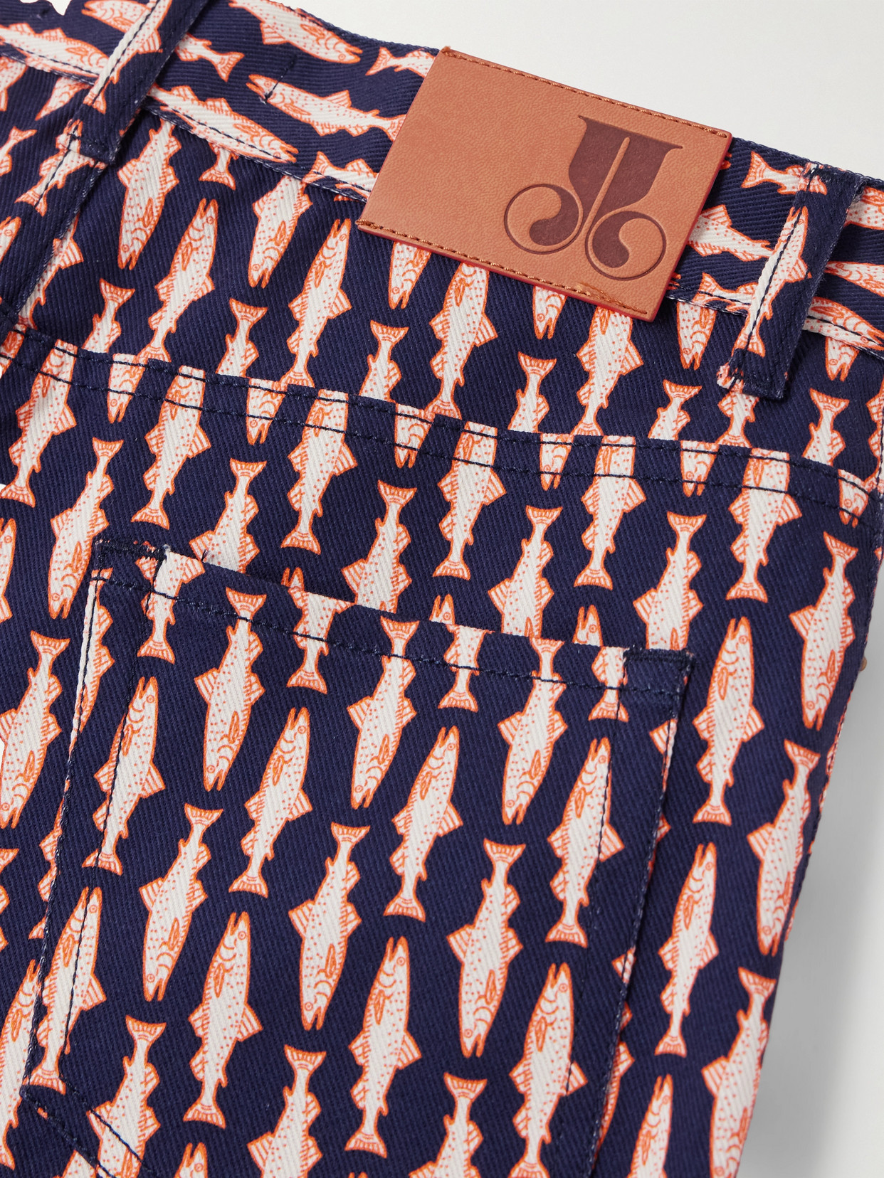 The Cropped Printed Mid-Rise Flared Jeans