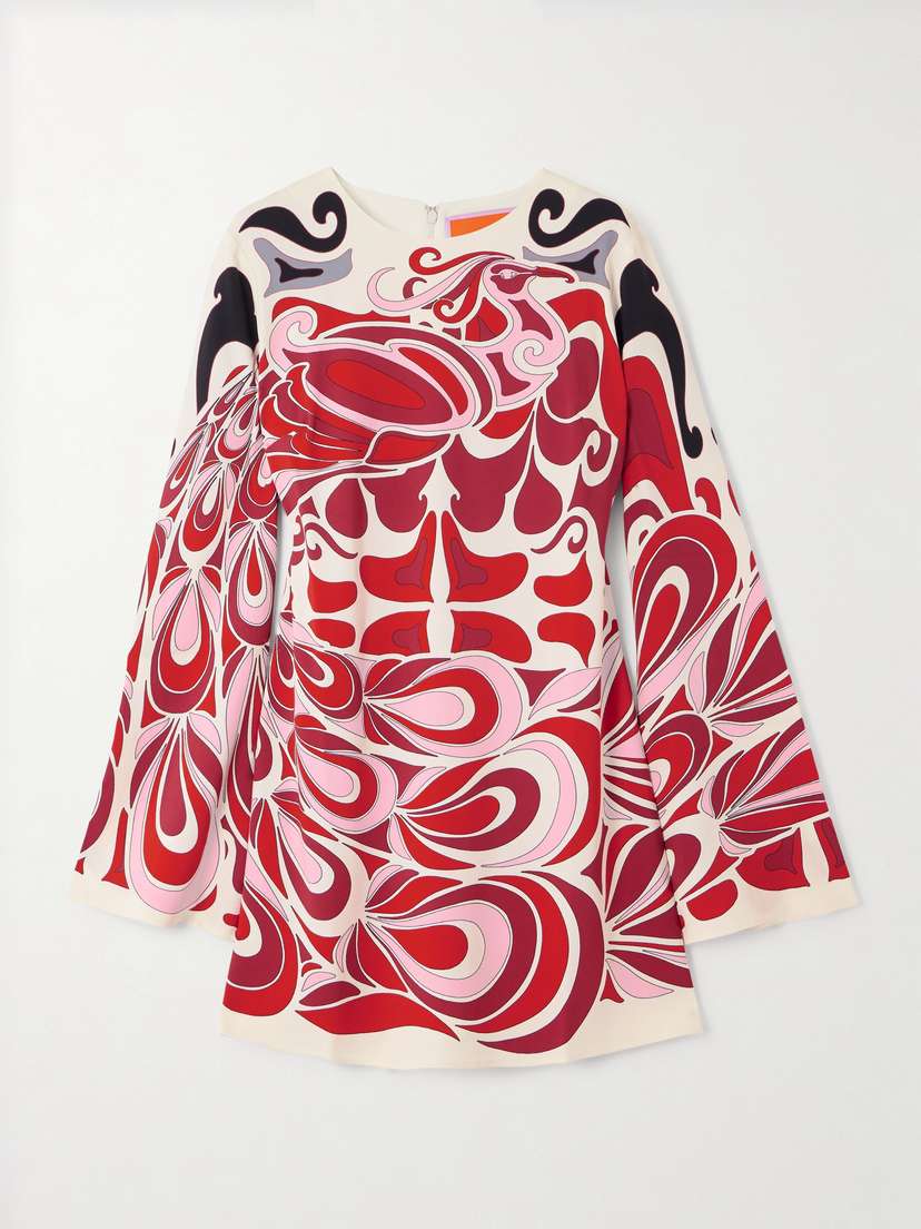 La DoubleJ Icon Supremes Printed Crepe Mini Dress