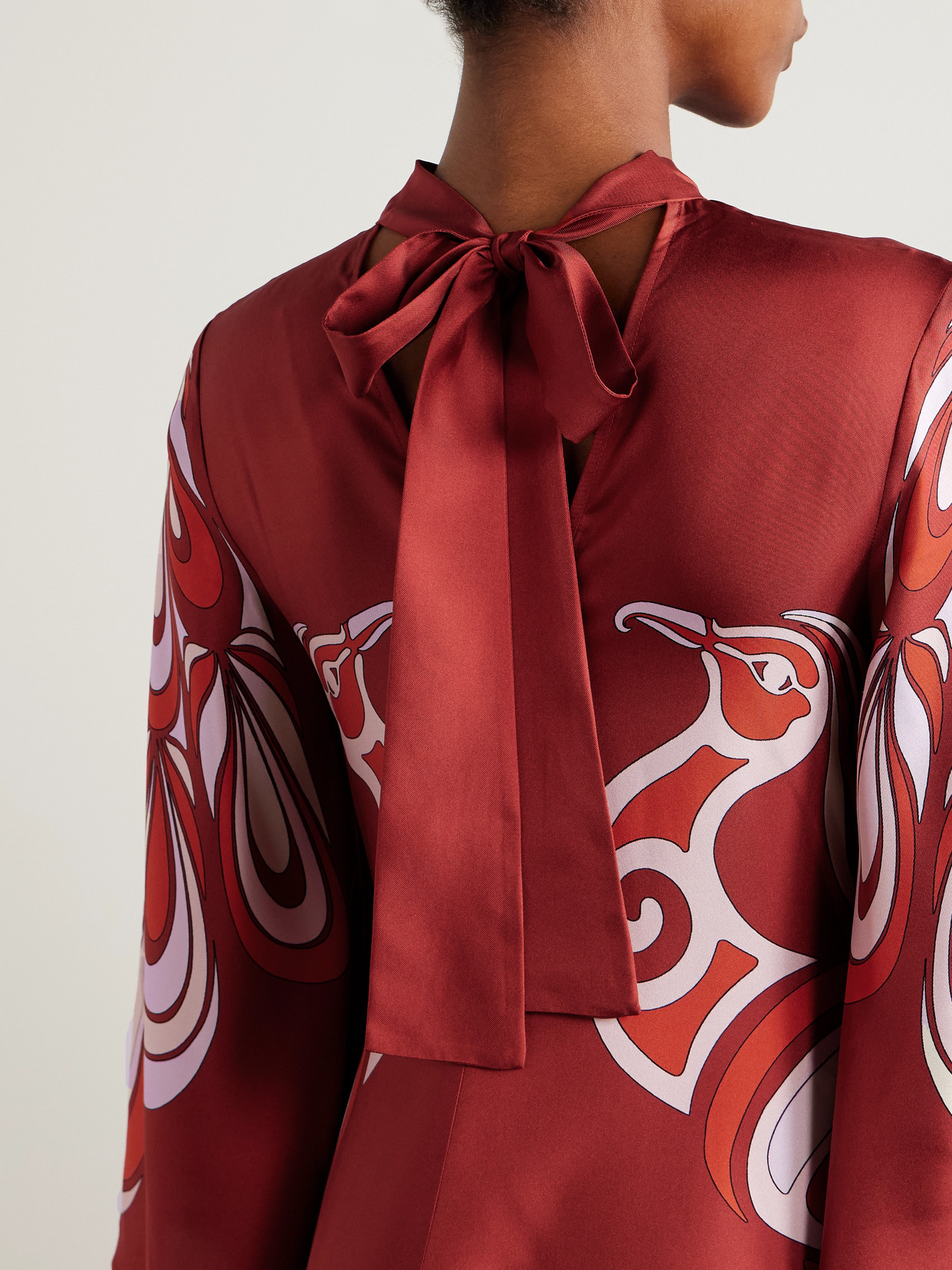 La Doublej Icon Magnifico Printed Silk-twill Maxi Dress