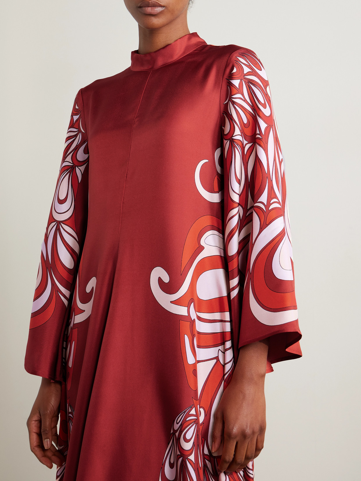 La Doublej Icon Magnifico Printed Silk-twill Maxi Dress