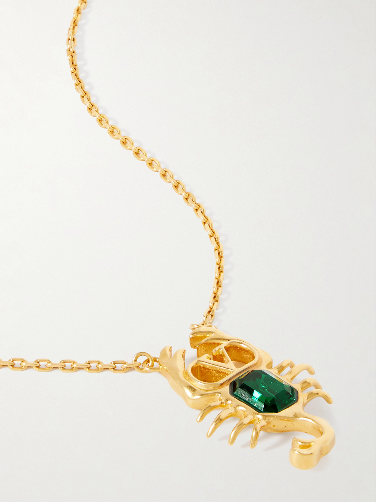 Valentino Garavani Scorpion Gold-tone Crystal Necklace