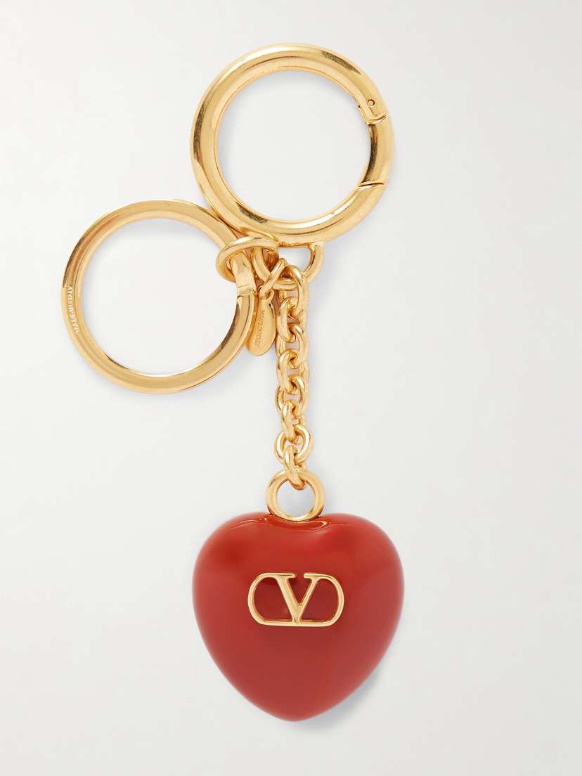Valentino Garavani Vlogo Signature Gold-tone And Enamel Bag Charm
