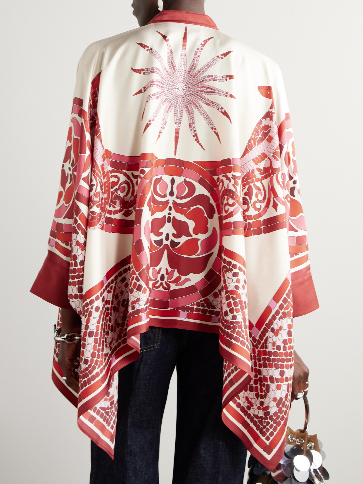 La Doublej La Double J Foulard Printed Silk-satin Blouse In Multi